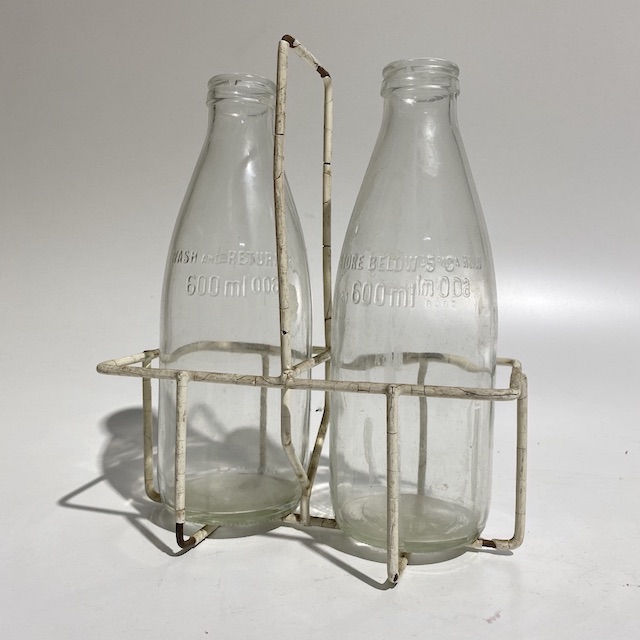 MILK BOTTLE CADDY, Two Bottle Holder